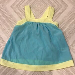 Gap Little Girls Aqua & Yellow Tank Top